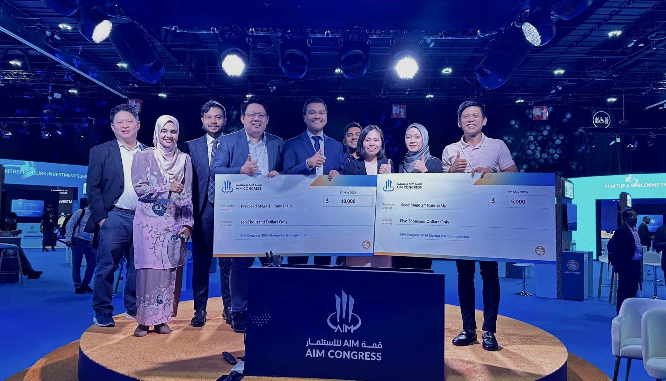 STARTUP TEMPATAN BERTANDING DI PERINGKAT GLOBAL DI KONGRES AIM 2024, RANGKUL TEMPAT TERATAS DALAM PERTANDINGAN PITCHING